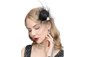 Cizoe Fascinators 20s Gatsby Flapper Acessories Art Deco Party Accessory Peacock Feather Headpiece