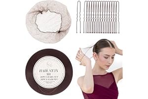 MAOPAOBEAUTY 100Pcs Hair Nets for Buns – Invisible Mesh Ballet Hair Nets & Bun Pins for Dance | Brown Hair Nets for Ballet Girls & Women Wig Net Accessories(20 Inches 50pcs Nets & 50Pcs U Shaped Pins)
