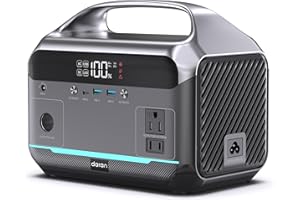 DARAN Portable Power Station 600W (1200W Peak), 288Wh (90,000mAh) LFP Battery Solar Generator, 2hrs Fast Charging, 8.86LB Power Bank with AC Outlets for Outdoor Camping, Home Emergency (Solar Optional)