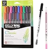 SAKURA Gelly Roll Gel Pens - Medium Point Ink Pen for Journaling, Art, or Drawing - Assorted Colored Ink - 10 Pack