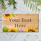 EDSG Personalised Wooden Garden Sign Plaque Outdoor Welcome 186x92mm view 3