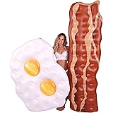 Kangaroo Pool Floats; 2 Inflatable Rafts ~ Eggs & Bacon