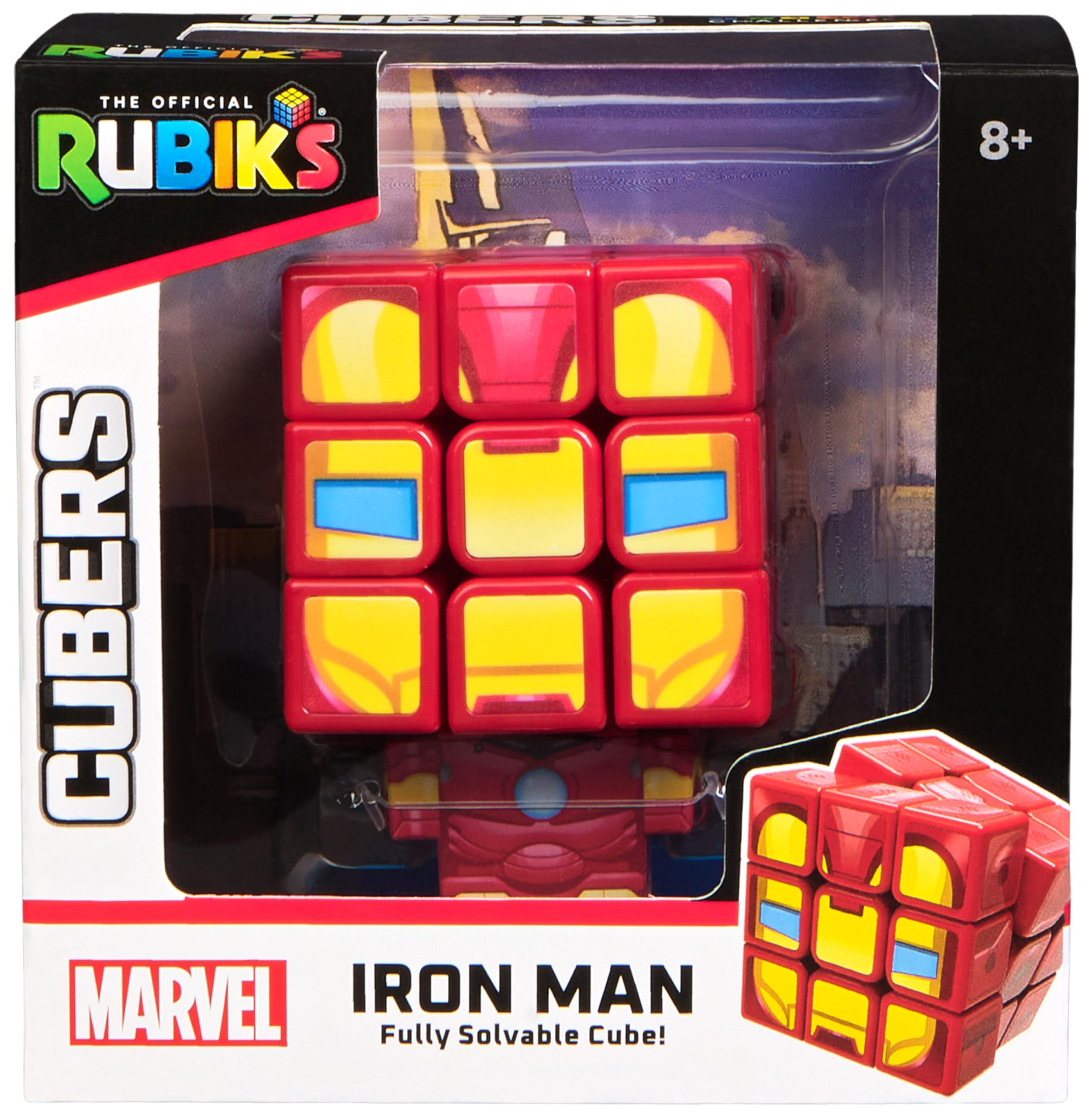 Rubik’s Cube Iron Man Cuber, Problem-Solving Challenging Brain Teaser Collectible Iron Man Fidget Toy, For Adults & Kids Aged 8+