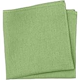 BELLUNO Solid Pocket Square for Men, Cotton and Linen Blend