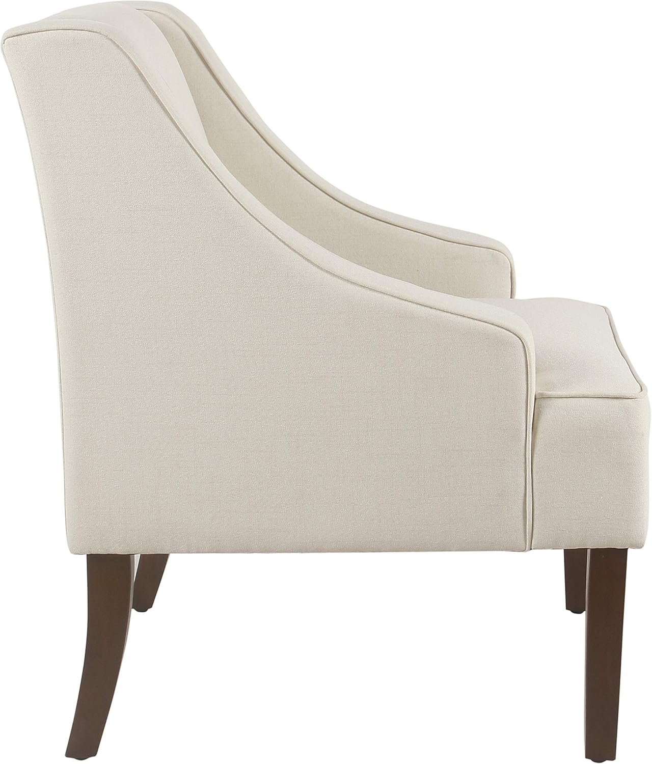 HomePop Swoop Arm Accent Chair, Cream: Furniture & Decor