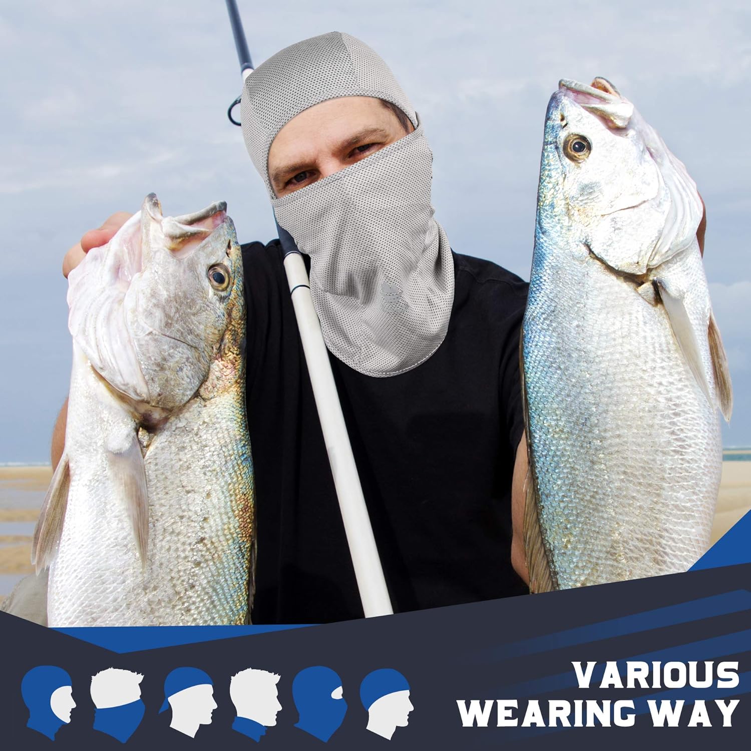EXski Balaclava Face Mask Breathable Sun Protection Cooling for Cycling Running Men Women: Clothing