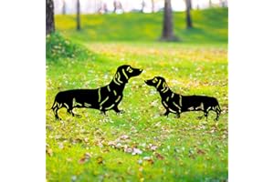 GDNSFIT Dachshund Dog Metal Decor for Outside,Garden Stakes Decorative Dog Gifts for Women/Men,Black Silhouette Statues for Yard Ornaments,Lawn, Patio, Pathway,Outdoor Garden Decor