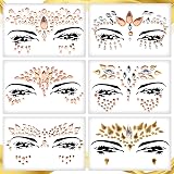 FaceGEM London 6 PCS Face Gems Adhesive Glitter Jewelry Sticker Z6ZAKMIX-C