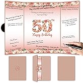 BADAWEN Rose Gold 50th Birthday Party Decorations, Floral Theme Happy 50th Birthday Guest Book for Men Women 50th Birthday Signature Guest Book
