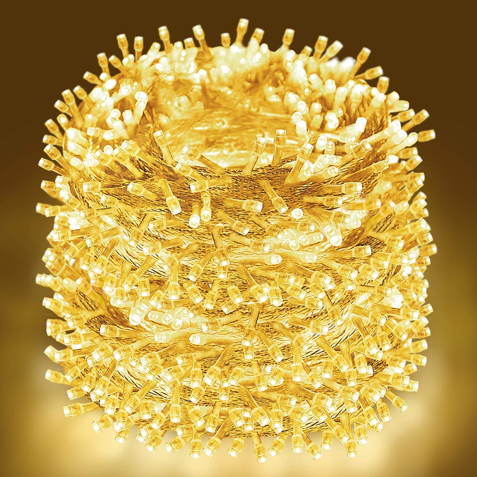 Abkshine 100M 800 LED Outdoor Christmas lights, Mains Powered Warm White Fairy Lights w/ Remote, Waterproof String Light for Indoor Outside Christmas Tree Garden Gazebo Patio Fence Pathway Decorations