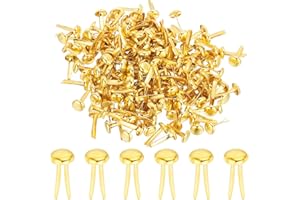 PATIKIL Lot de 100 mini attaches parisiennes en laiton pastel à tête ronde plaquée pour loisirs créatifs, scrapbooking, fourn