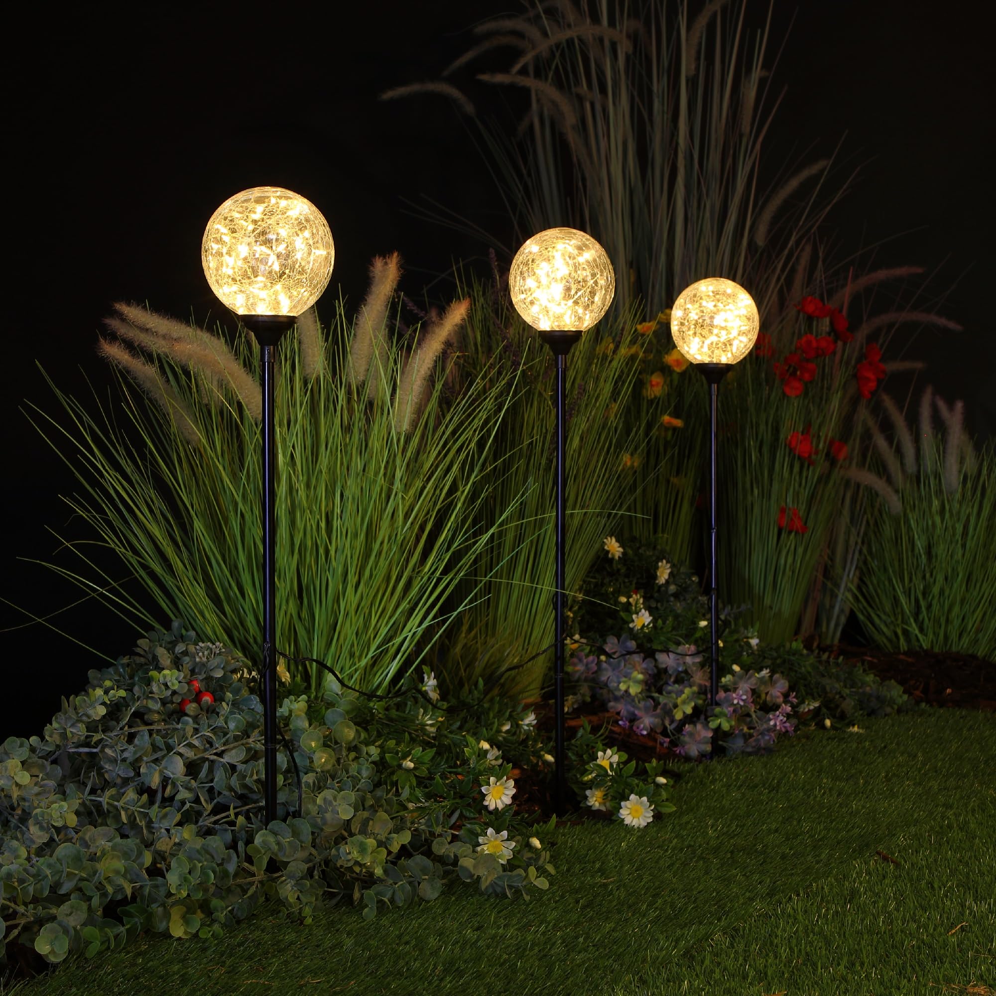 Noma Warm White Connectable Crackleball Lights (Set of 3) — image 1