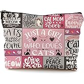 BILLAION Cat Lover Gifts Makeup Bag, Cat Lady Mom Grandma Gifts for Women Cosmetic Bags, Trendy Cats Makeup Zipper Pouch