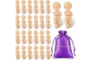 Suzile 12 Pieces King Cake Baby Jesus Figure, 1.5 Inch Resin Mini Jesus Figures Bulk with Gift Bag for King Cake Toppers, Mardi Gras Party Supplies, Religious Epiphany Gifts