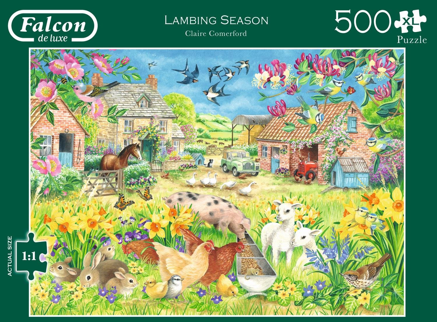 Jigsaw Puzzles Lambing Season Jigsaw Puzzle 500 XL Pieces Falcon Deluxe