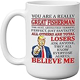 DAJDC Funny Best Fishing Sarcastic Coffee Mug Novelty Cup Great Gift Idea For Fisherman Dad Brother Grandpa Fish Joke Gag Gift