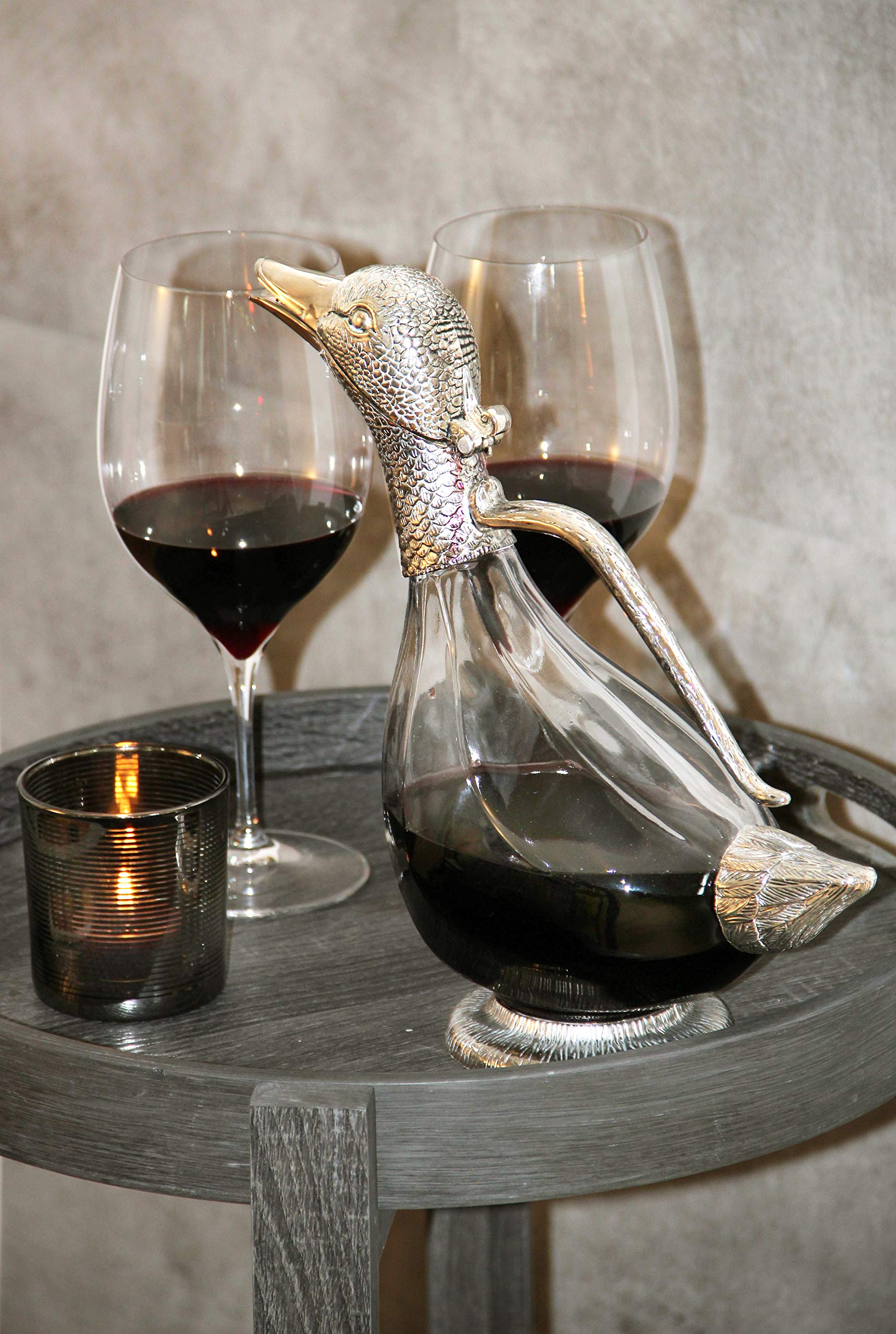 Edzard Decatized decanter carafe in duck shape Daisy, height 10,2 in,  capacity 0.9 litre, silver plated noble elements- Buy Online in Bosnia and  Herzegovina at Desertcart - 165933986.