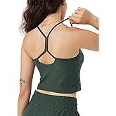 ODODOS Women's Slim Racerback Cropped Tank – odSTRATUM Tech Sports Bra, Ultra Soft UPF 50+ Cami Top with Built-in Bra
