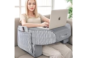 Babenest Reading Pillow for Laptop, Height Adjustable Reading Gaming Pillow, Soft Arm Rest Lap Desk Pillow for Adults Sitting