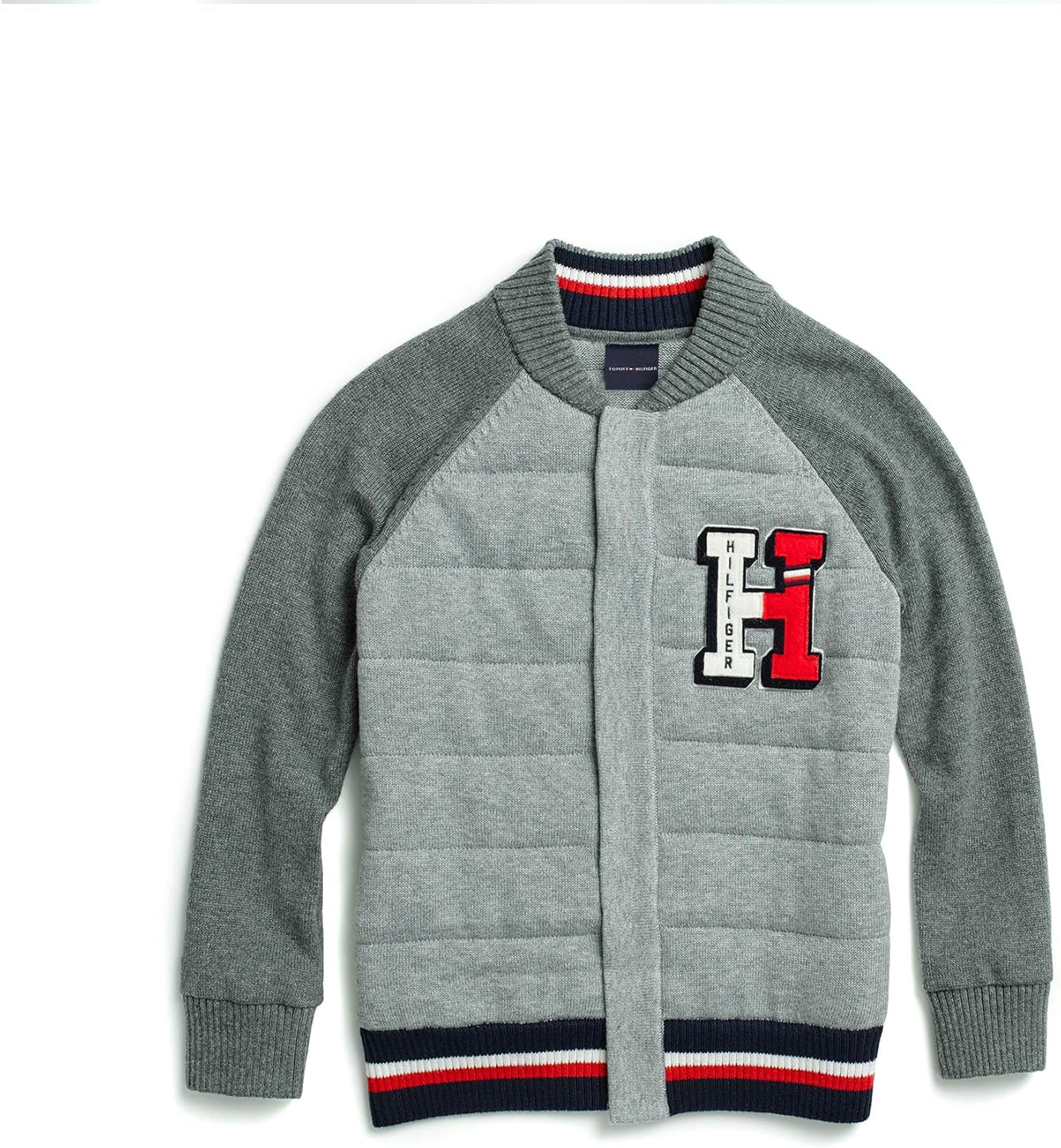 Tommy Hilfiger Boys' Adaptive Baseball Sweater with Magnetic Buttons at Front: Clothing