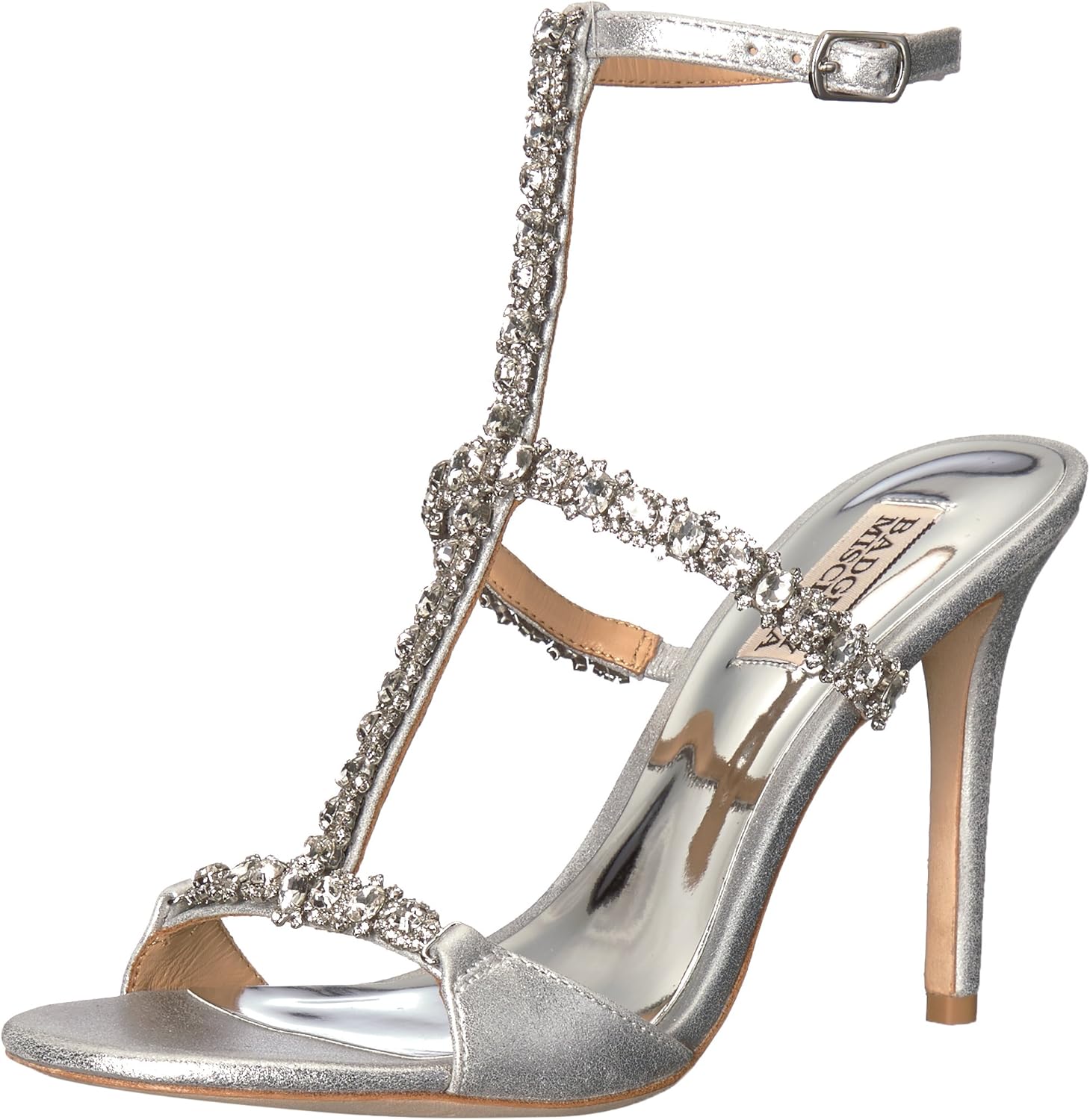 badgley mischka silver heels