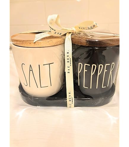 Amazon.com: Rae Dunn by Magenta SALT & PEPPER Black &White Ceramic