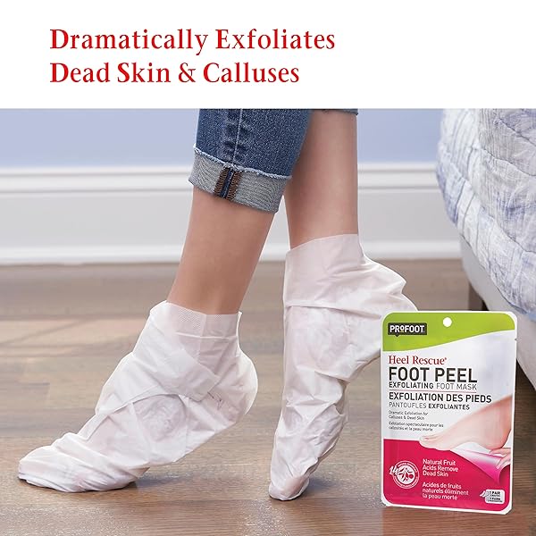 FOOT PEEL, EXFOLIATING HEEL RESCUE BOOTIES, 1 PAIR, FOOT MASK FOR DRY CRACKED FEET, CALLUSES & DEAD SKIN, BOTANICAL BLEND FOR SMOOTHER, SOFTER HEELS, EASY, NO MESS 60-MINUTE HOME FOOT CARE