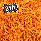 2 LB Fluorescent orange Crinkle Cut Paper Shred
