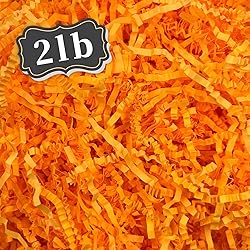2 LB Fluorescent orange Crinkle Cut Paper Shred