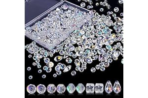 300Pcs Glass Beads Bulk Assorted Crystal Beads for Jewelry Making Faceted Teardrop Rondelle Briolette for Bracelet Earring Ne