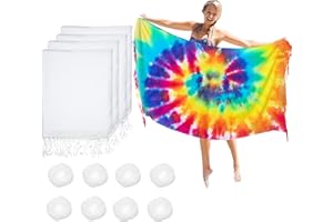 Dielianyi Turkish Beach Towels for Tie-dye Oversized White Beach Towel for tie dye Party 71x39 Lightweight Beach Blanke for Bath Towel Travel Towels with tie dye Thread (1) (4PCS)