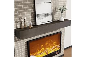 Marsmiles Fireplace Mantel Shelf 60 Inch, Floating Shelves with Solid Ash Veneer Over Engineered Wood, Wall Mounted Rustic Wooden Display Shelves, 60W x 6H x 8D, Grey