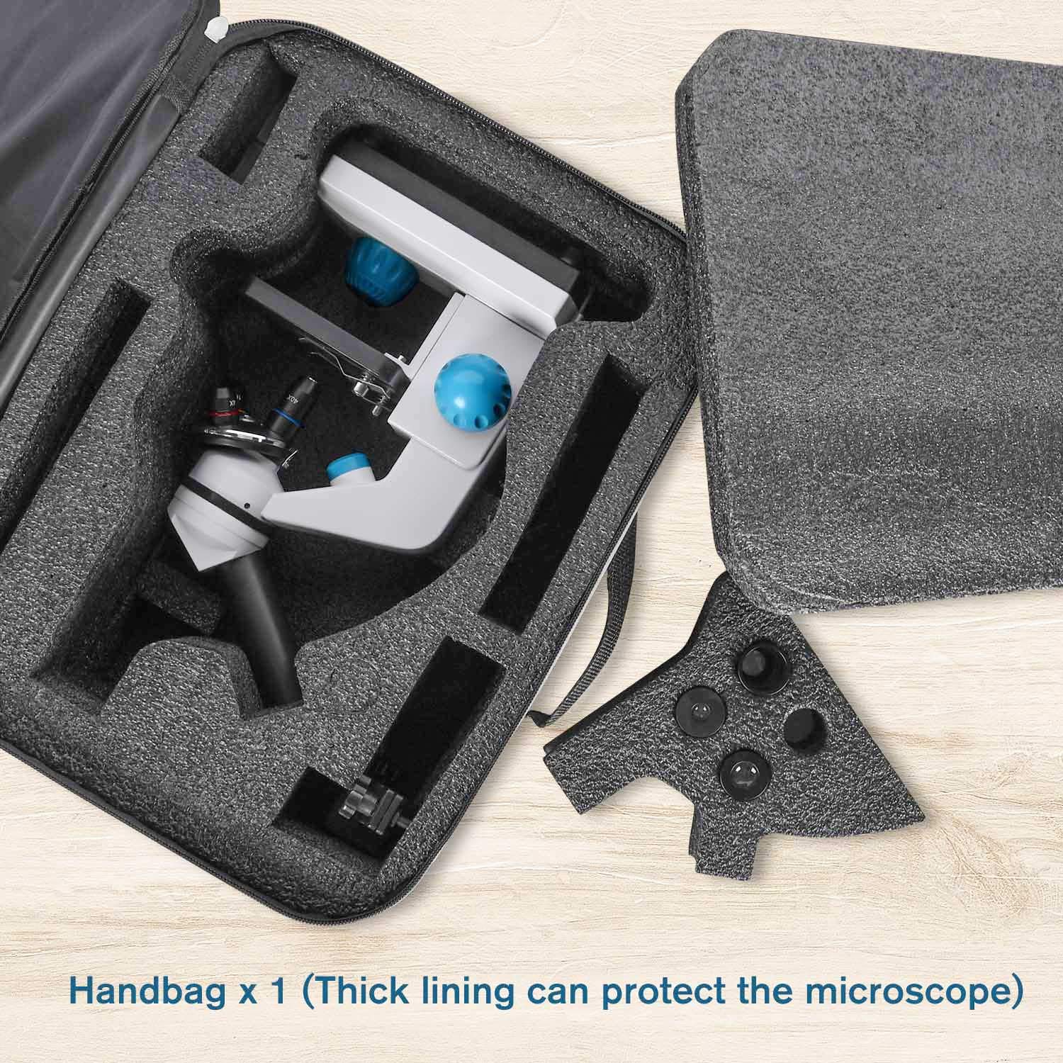 HSL Microscope for Kids,40X-2000X monocular Microscopes for Adults Students Beginner with LAD Set,Dual LED Phone Adapter Powerful Biological Microscopes for School Boys Girls Home Education Laboratory