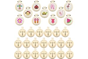 ZOCONE 20 Packs Mini Embroidery Hoops, Small Ring Tiny Embroidery Hoops, Round Wood Hoops for DIY Embroidery Necklace Jewelry Pendant and Keychain