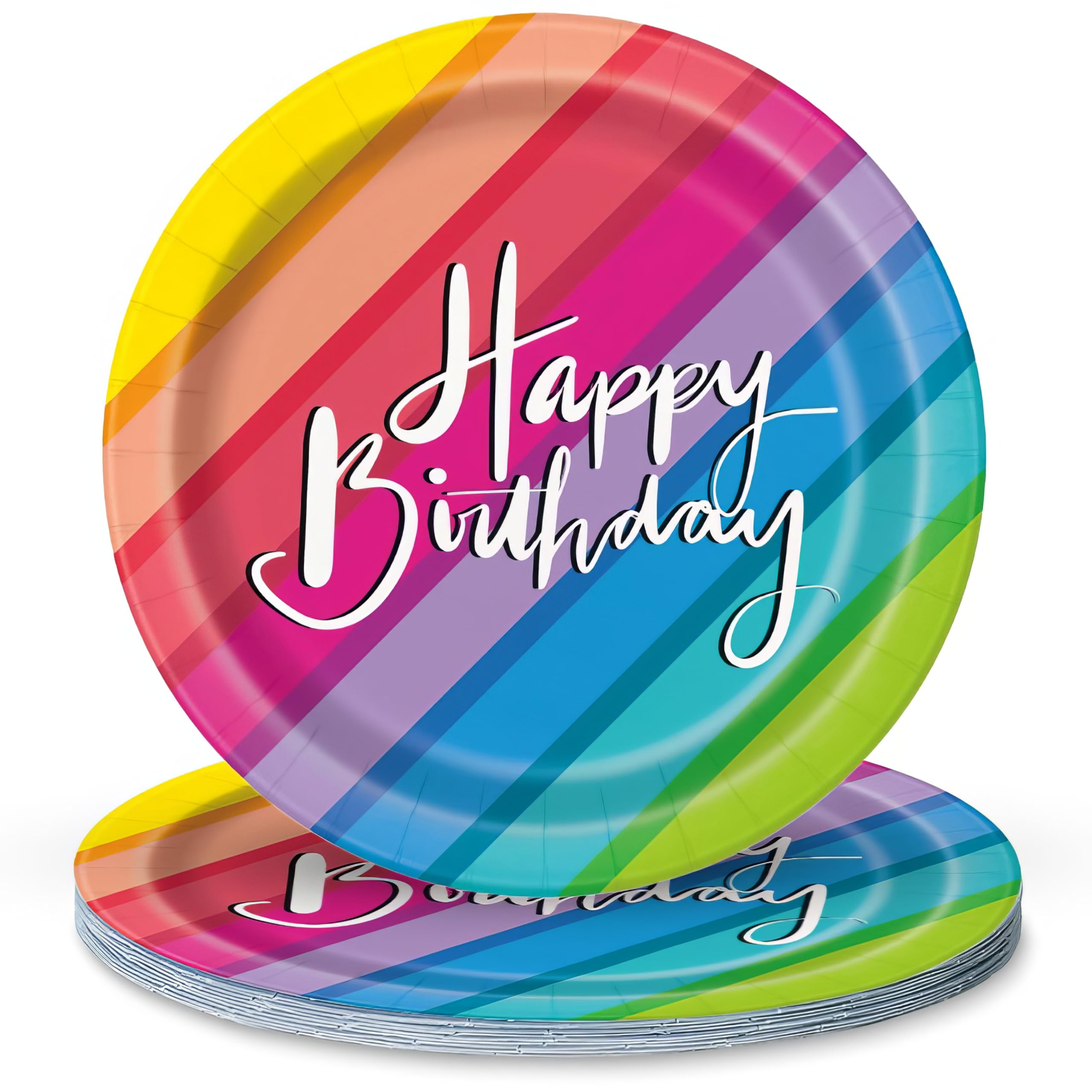 Unique 73124 7" Dessert Plates | Balloons and Rainbow Theme, Multi