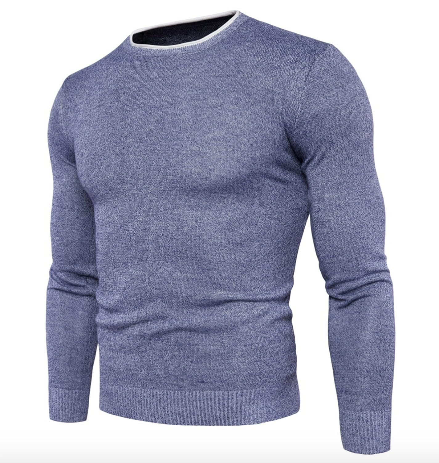 Elonglin Men Basic Sweater Fashion Fine Knit Crew Neck Coton Jumper Pullover Winter