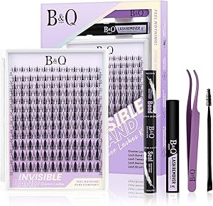 B&Q Lashes Extension Set 144PCS Fairy Lash Clusters Unsichtbares Band 8-16MIX Manga Wimpern Extensions Set Wispy NatüRliche Wimpern Cluster 7 tage halt Lazy Girl Wimpernverlängerung(Fairy 8-16mix)
