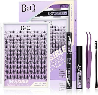 B&Q Lashes Extension Set 144PCS Fairy Lash Clusters Unsichtbares Band 8-16MIX Manga Wimpern Extensions Set Wispy NatüRliche Wimpern Cluster 7 tage halt Lazy Girl Wimpernverlängerung(Fairy 8-16mix)