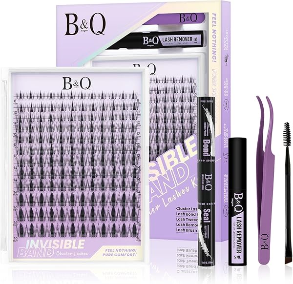 B&Q Lashes Extension Set 144PCS Fairy Lash Clusters Unsichtbares Band 8-16MIX Manga Wimpern Extensions Set Wispy NatüRliche Wimpern Cluster 7 tage halt Lazy Girl Wimpernverlängerung(Fairy 8-16mix)