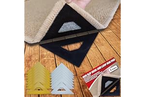 Urdar Brunnr 8 Pairs Rug Carpet Tape Pad for Floors,Reusable Washable Rug Carpet Tape,Hook and Loop Non Slip Rug Pads Anti Slip Carpet Grippers for Area Rug on Floors and Tiles Hardwood