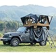 Pop Up Rooftop Tent for Camping, Naturnest Rooftop Tent RTT for SUV Pickup Truck Jeep Car Van Wrangler Tacoma, All Seasons Waterproof Roof Tent with Telescopic Ladder