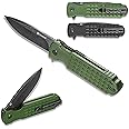 Ganzo G627-GB EDC Folding Pocket Knife Razor Sharp 8CR14 Blade Handle with Clip Outdoor Hunting Fishing Hiking Folder Best Gift for Men (Green)