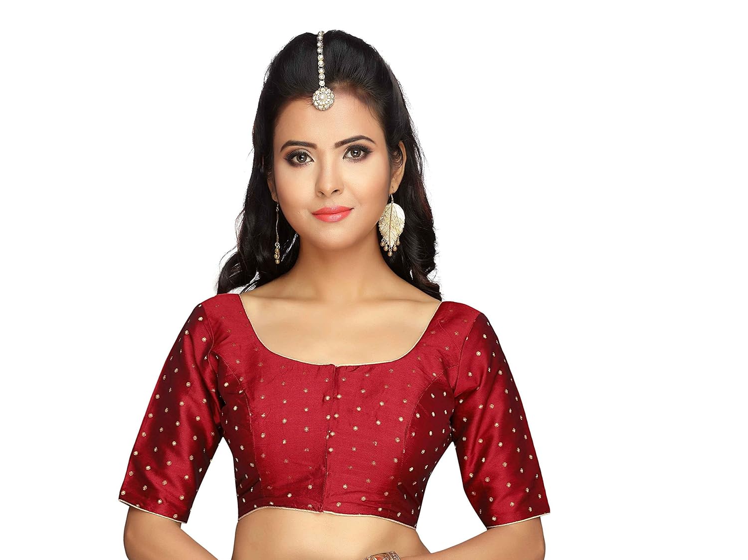 studio shringaar women's polyester stitched saree blouse
