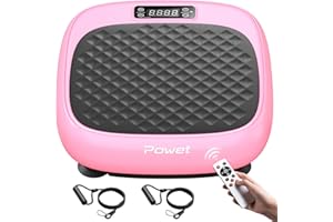 POWET Vibration Plate Exercise Machine, Mini Whole Body Workout Waver Vibration Plate for Lymphatic Drainage with 5 Setting Modes, 99 Speed Levels for Weight Loss, Shaping, Toning