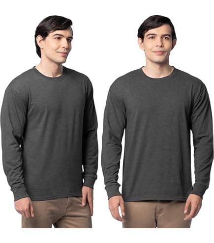 Port & Company LS 50/50 Cotton/Poly T-Shirt-S (Aquatic Blue