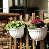 ORIMERC 4 Pack Wall Planters Vertical Garden Indoor Outdoor Pots White view 4