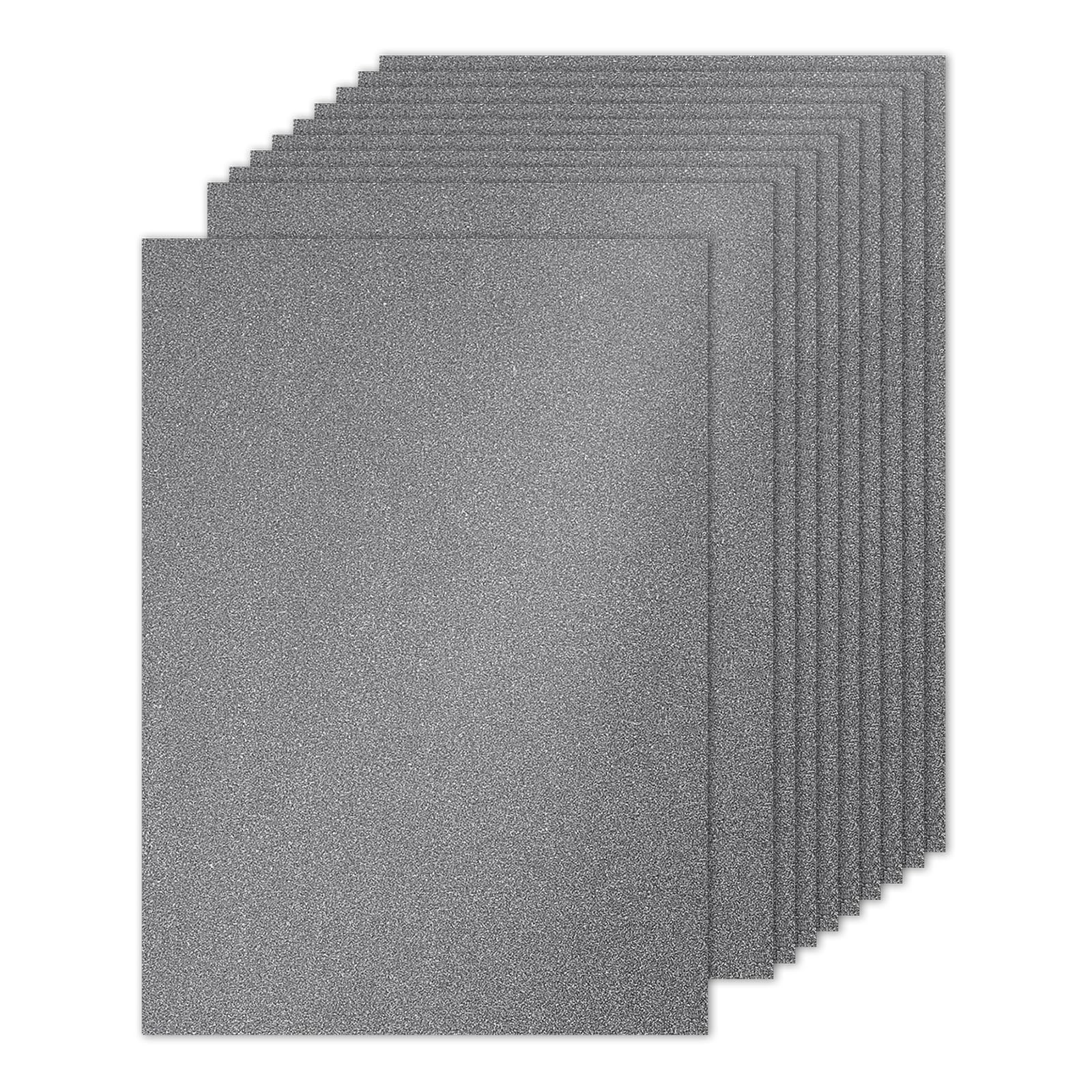 PATIKIL 10 Sheets Grey Glitter Cardstock Paper, A4 250gsm Rectangle Premium Sparkly Paper for Scrapbook Card Making DIY Art Projects Wedding Party