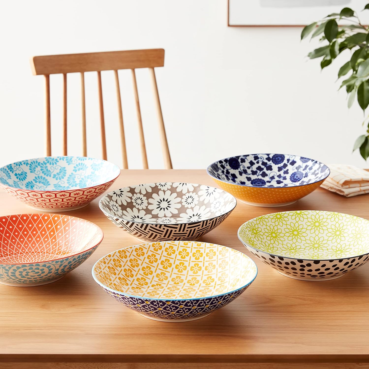 Certified International Chelsea All Purpose Porcelain Bowls, Set of 6, Multicolor: Kitchen & Dining