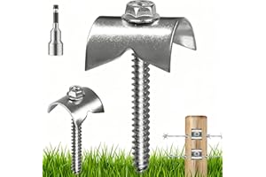 HAGWARE 105Pcs Fence Staples Fence Screws 304 Stainless Steel Fence Nails, HAWARE Reusable Cats Claw Fasteners for Wire Fence, Fencing Staples for Mesh and Woven Fencing, Cat Claw Fence Fasteners