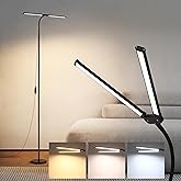 LED Floor Lamp, Bright 18W Floor Lamps for Living Room, 3 Color Modes 10 Brightness, Adjustable Flexible Gooseneck and 4 detachable upright poles, USB Standing Lamp for Reading, Study, Workbench